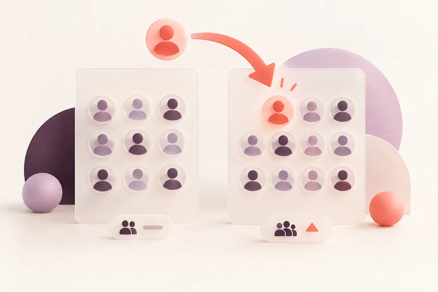 Conceptual illustration of incoming follower changes between two observations