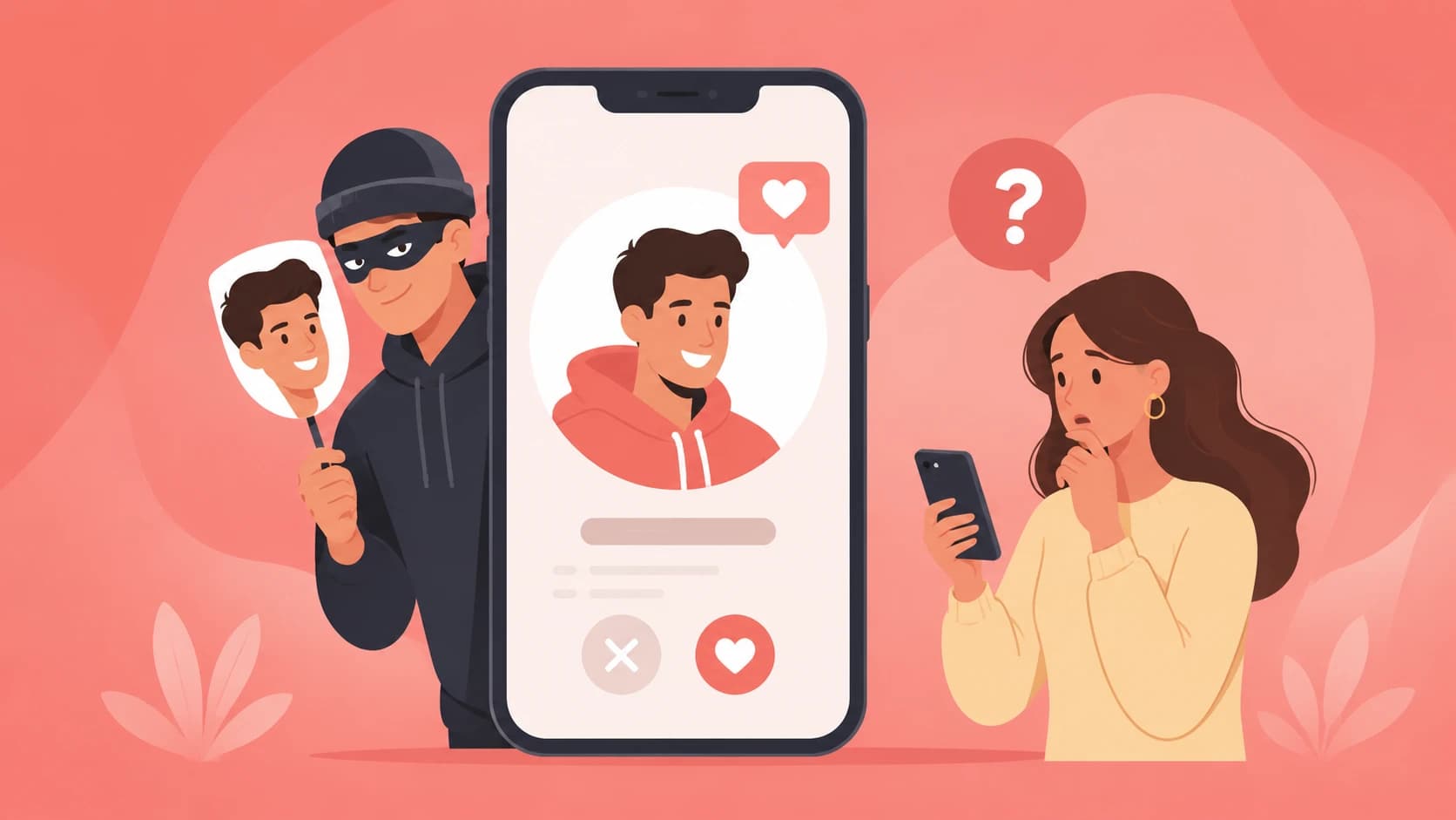 ilustração de catfishing