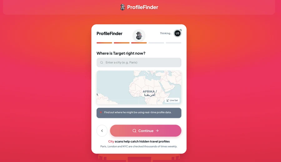 ProfileFinder age and location search filters